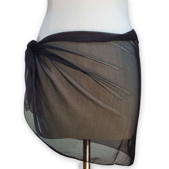 None Other - Black swim sarong mesh Small
